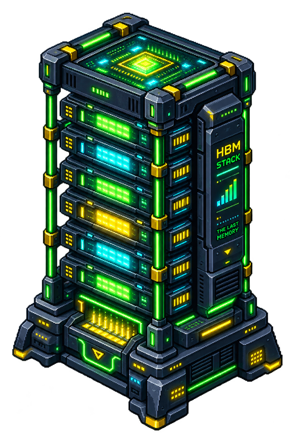 HBM STACK pixel-art memory module