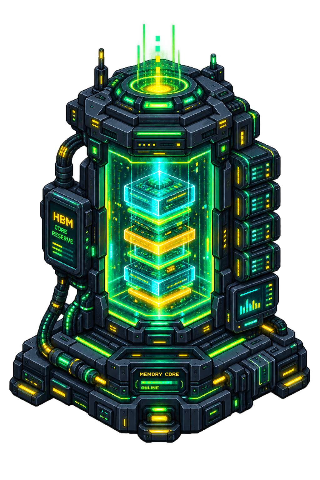 HBM core reserve chamber filling with memory stacks
